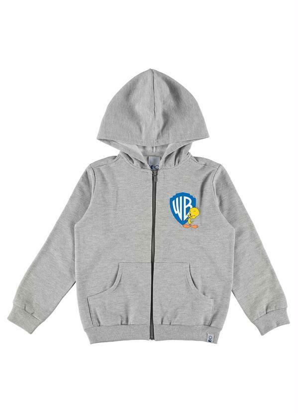 Malwee Kids - Jaqueta Warner Bros® em Moletom Cinza
