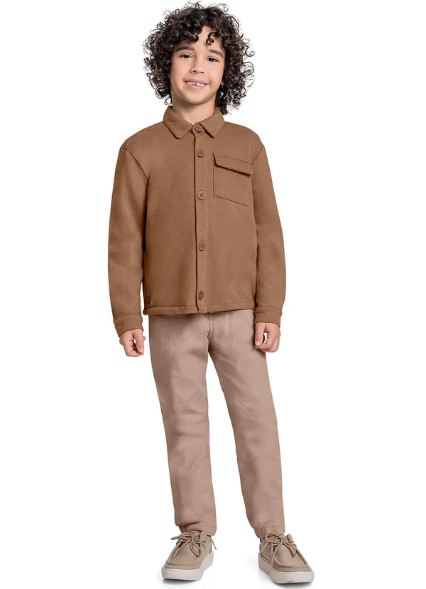 Quimby - Shacket em Moletom para Menino Marrom 2