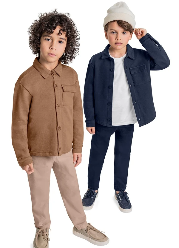 Quimby - Shacket Moletom para Menino Azul 3