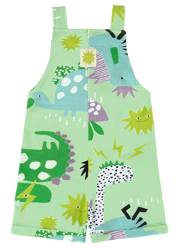 Três e Já - Jardineira Infantil em Molecotton Verde 3