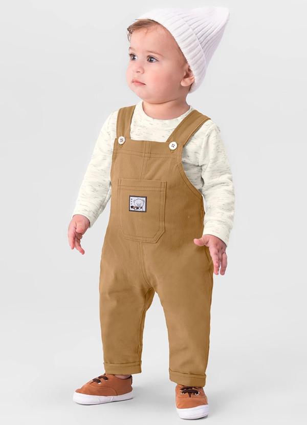 Brandili Mundi - Jardineira Infantil Menino Natural