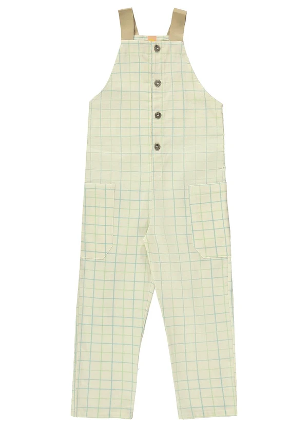 Três e Já - Jardineira Infantil Viscolinho Bege 3