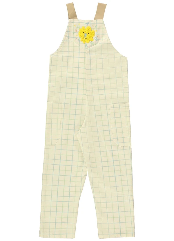 Três e Já - Jardineira Infantil Viscolinho Bege 4