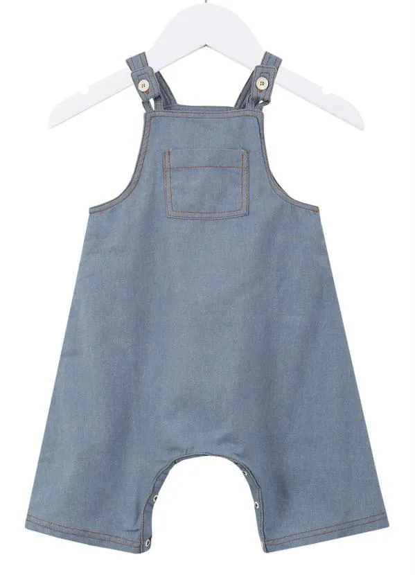 Bento - Jardineira Jeans Bebê Azul