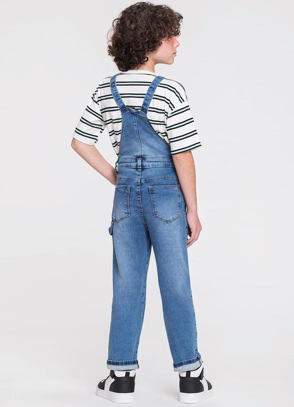 Sun Place - Jardineira Jeans Comprida Infantil Menino Azul 2