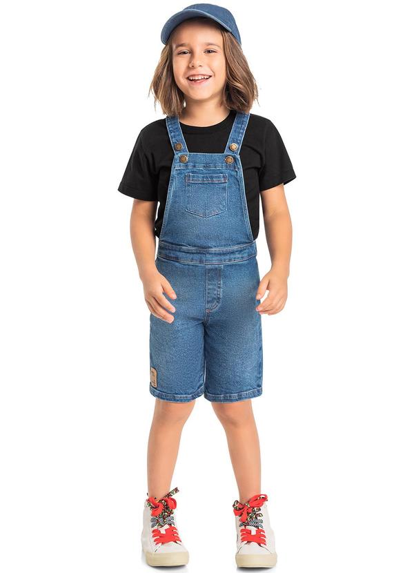Quimby - Jardineira Jeans Infantil Menino Azul