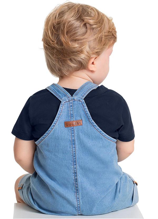 Quimby - Jardineira Jeans para Bebê Menino Azul 2