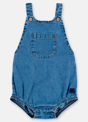 Up Baby - Jardineira Jeans para Bebê Menino Azul - UP BABY