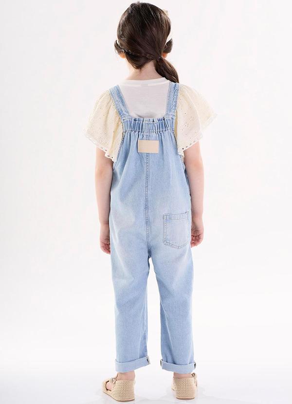 Up Baby - Jardineira Jeans Unissex Infantil Azul 2