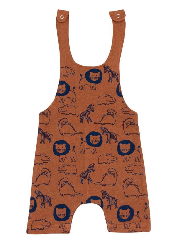 Galerinha - Jardineira Menino e Menina Conjunto Bebê Marrom 3