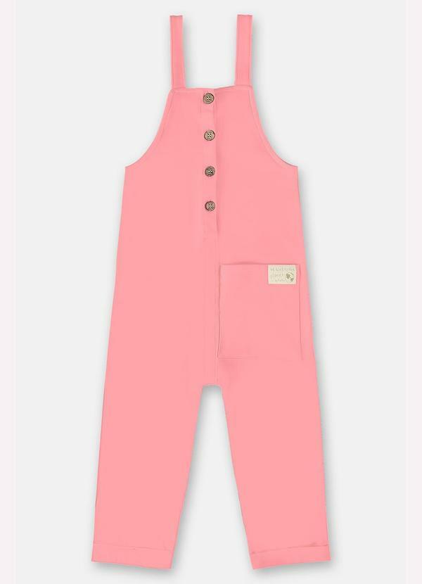 Up Baby - Jardineira Nature Infantil Unissex Rosa