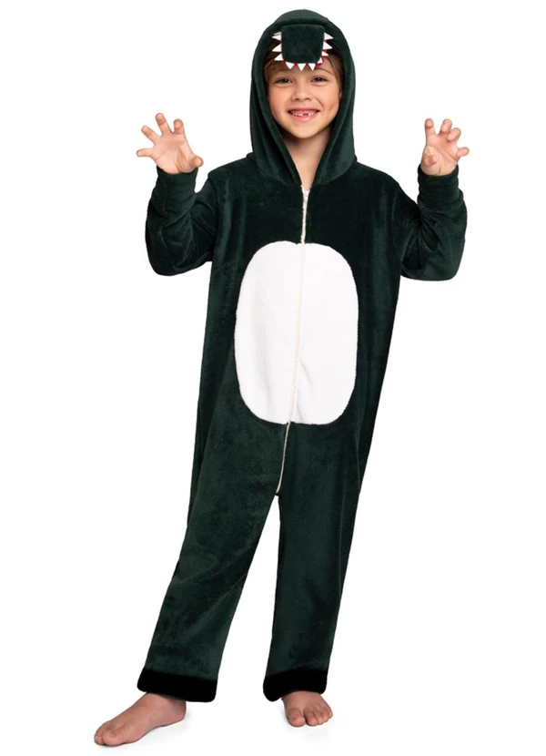Marlan - Kigurumi Dinosauro Pelo Comfort Dublado Verde
