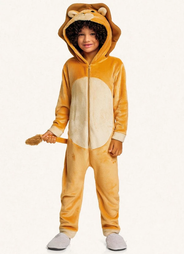 Fakini Kids - Kigurumi Leao Marrom