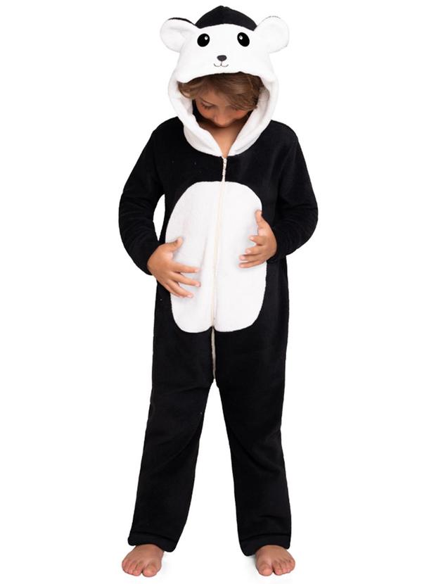 Marlan - Kigurumi Panda em Pelo Comfort Dublado Preto