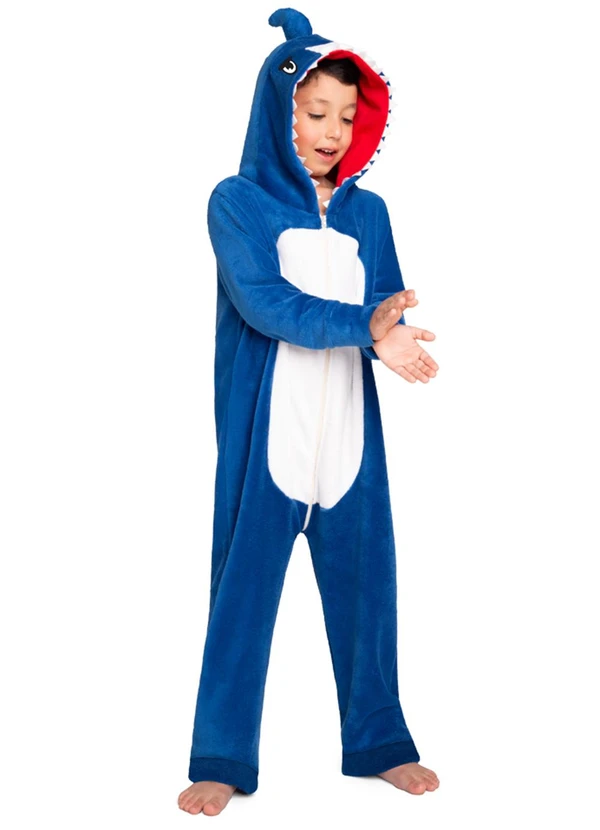 Marlan - Kigurumi Tubarão em Pelo Comfort Dublado Azul