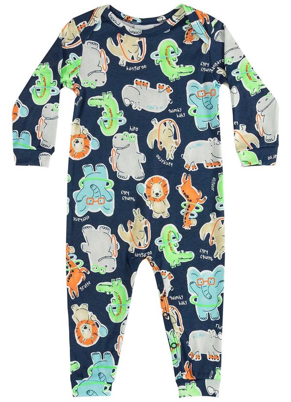 Quimby - Macacão Animals para Bebê Menino Azul