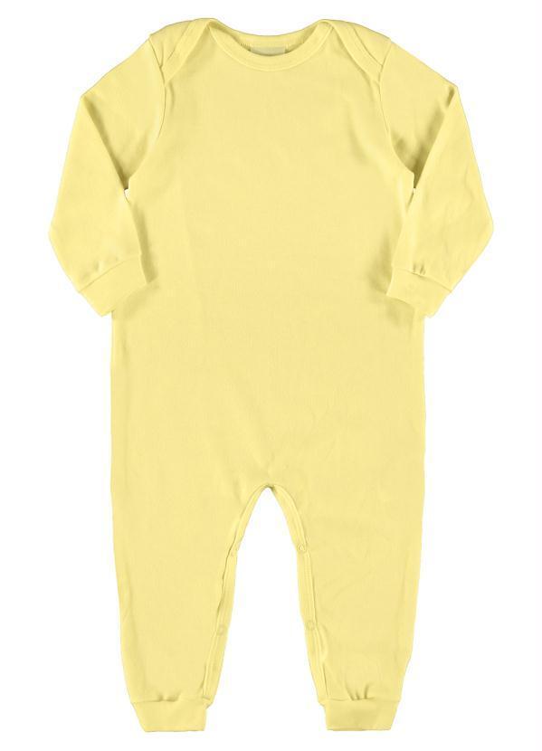 Quimby - Macacão Básico em Suedine Amarelo
