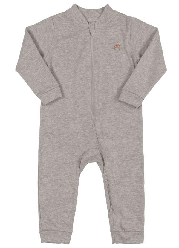 Up Baby - Macacão Básico Unissex Bebê Cinza