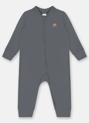 Up Baby - Macacão Básico Unissex Bebê Cinza - UP BABY