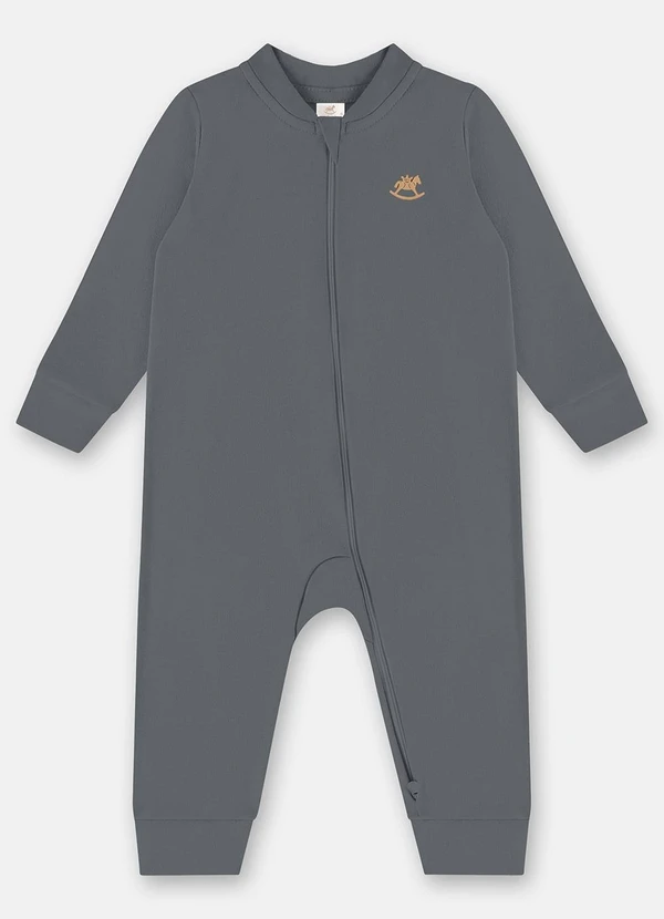 Up Baby - Macacão Básico Unissex Bebê Cinza 2