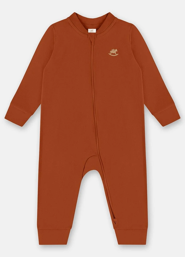 Up Baby - Macacão Básico Unissex Bebê Marrom