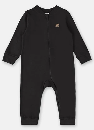 Up Baby - Macacão Básico Unissex Bebê Preto - UP BABY