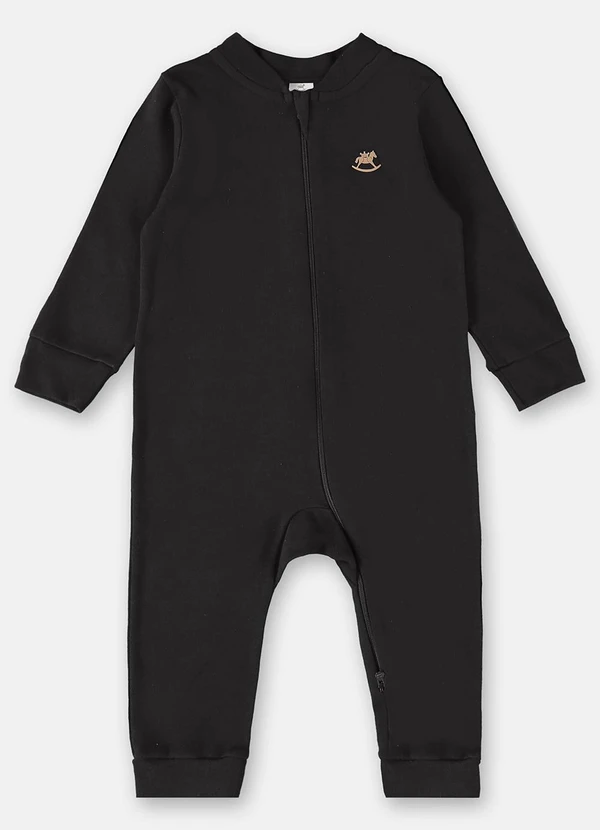 Up Baby - Macacão Básico Unissex Bebê Preto