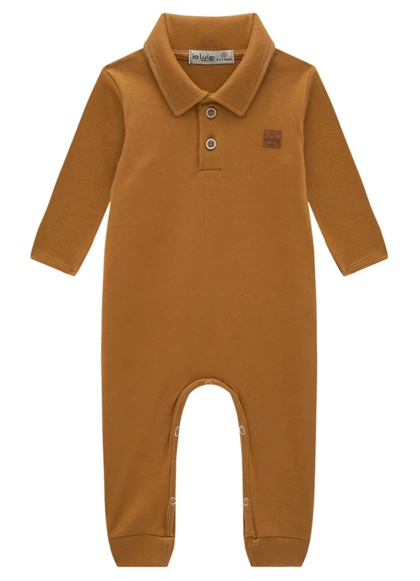 Ioluig - Macacão Bebê em Malha Alfaiataria Dupla Marrom 2