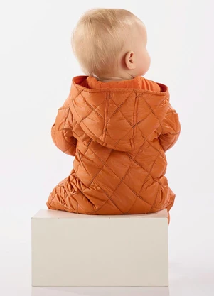 Up Baby - Macacão Bebê em Matelassê Laranja - UP BABY