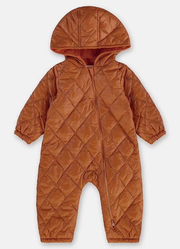 Up Baby - Macacão Bebê em Matelassê Laranja 3