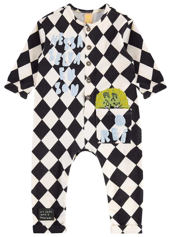 Três e Já - Macacão Bebê em Molecotton Bege 2