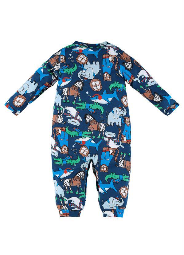 Up Baby - Macacão Bebê em Suedine Azul 3
