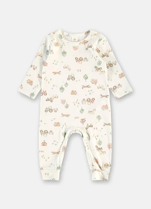 Up Baby - Macacão Bebê em Suedine Premium Estampado - UP BABY