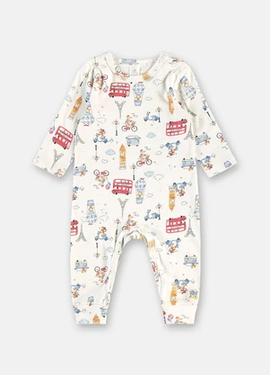 Up Baby - Macacão Bebê em Suedine Premium Estampado - UP BABY