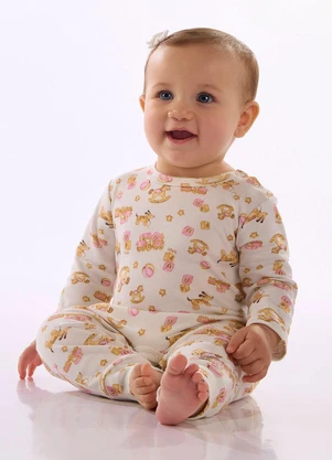 Up Baby - Macacão Bebê em Suedine Premium Estampado - UP BABY