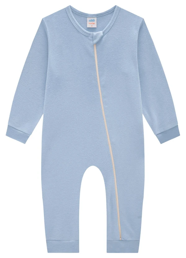 Marlan - Macacão Bebê em Suedine Unissex Azul