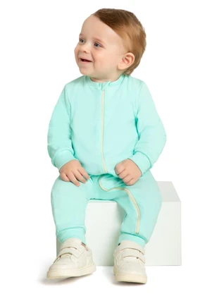 Marlan - Macacão Bebê em Suedine Unissex Verde - MARLAN