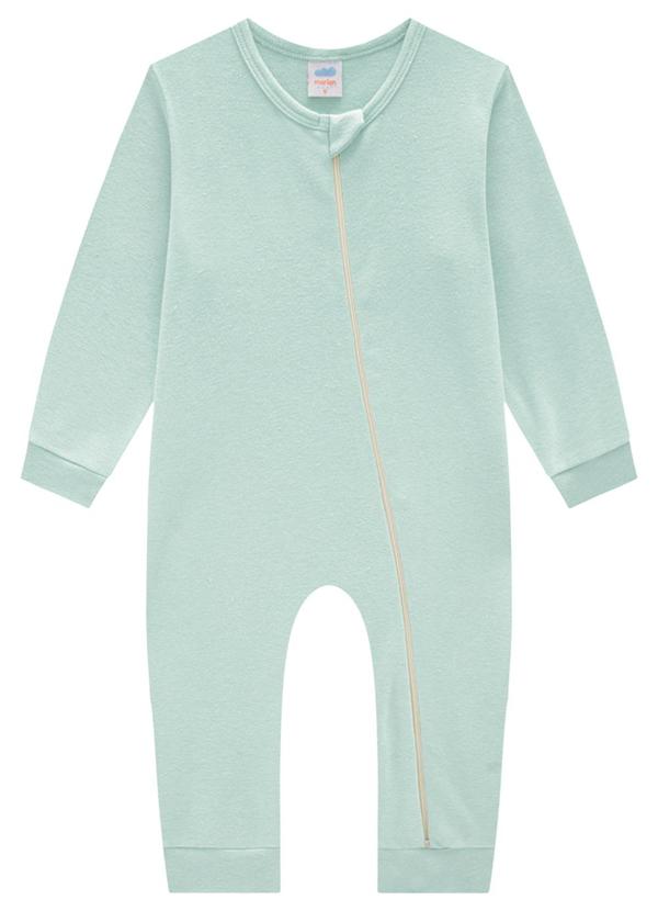 Marlan - Macacão Bebê em Suedine Unissex Verde 2