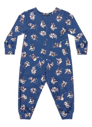 Quimby - Macacão Bebê Malha Thermosoft Azul - QUIMBY
