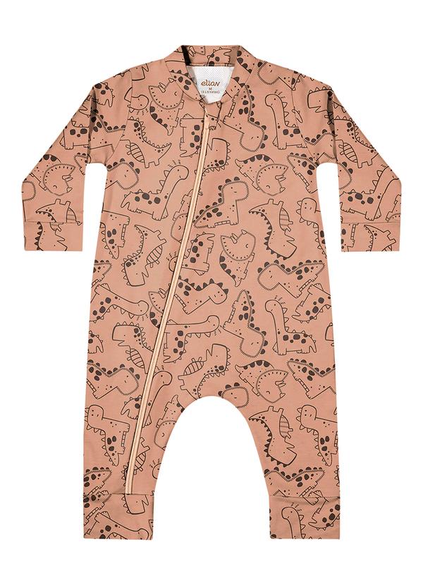 Elian - Macacão Bebê Menino Estampado Marrom