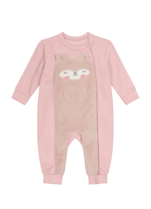 Brandili Baby - Macacão Bebê Menino Ursinho Rosa - BRANDILI BABY