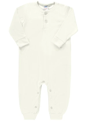 Marlan - Macacão Bebê Unissex Canelado Maxi Baby Bege - MARLAN