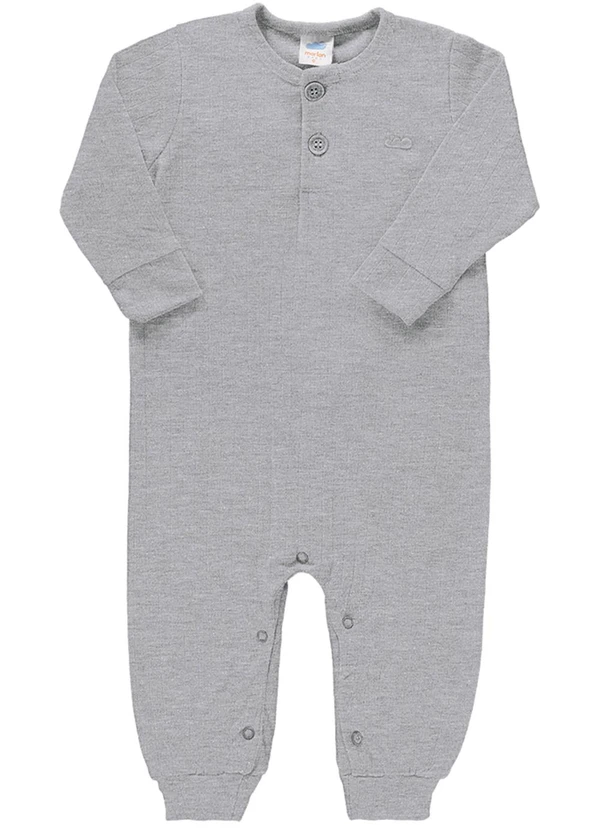 Marlan - Macacão Bebê Unissex Canelado Maxi Baby Cinza 2