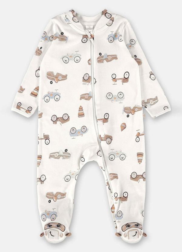 Up Baby - Macacão Bebê Unissex Comfy Bege