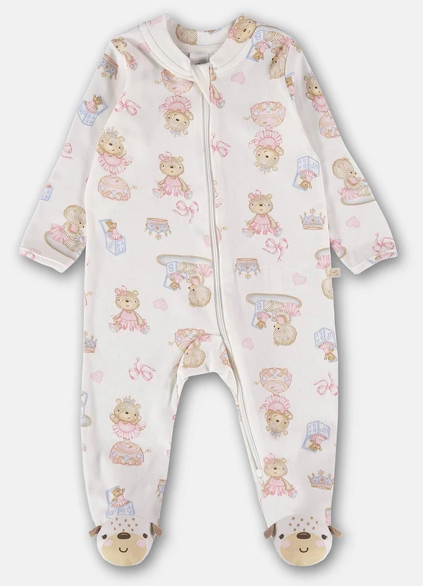 Up Baby - Macacão Bebê Unissex Comfy Bege