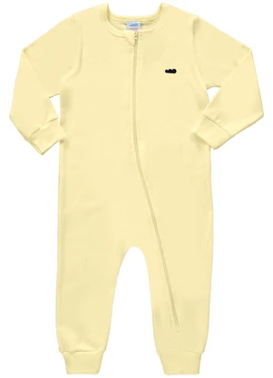 Marlan - Macacão Bebê Unissex em Suedine Amarelo - MARLAN