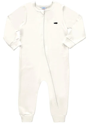 Marlan - Macacão Bebê Unissex em Suedine Bege - MARLAN