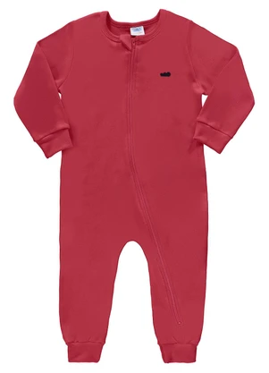 Marlan - Macacão Bebê Unissex em Suedine Vermelho - MARLAN