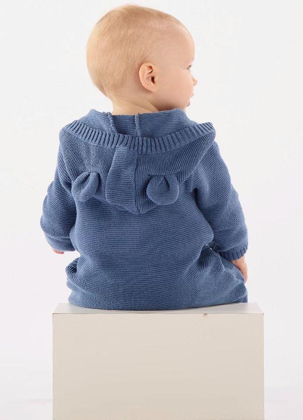 Up Baby - Macacão Bebê Unissex em Tricot Azul 2