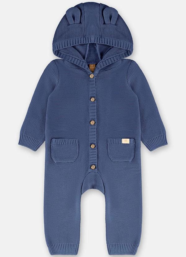 Up Baby - Macacão Bebê Unissex em Tricot Azul 3